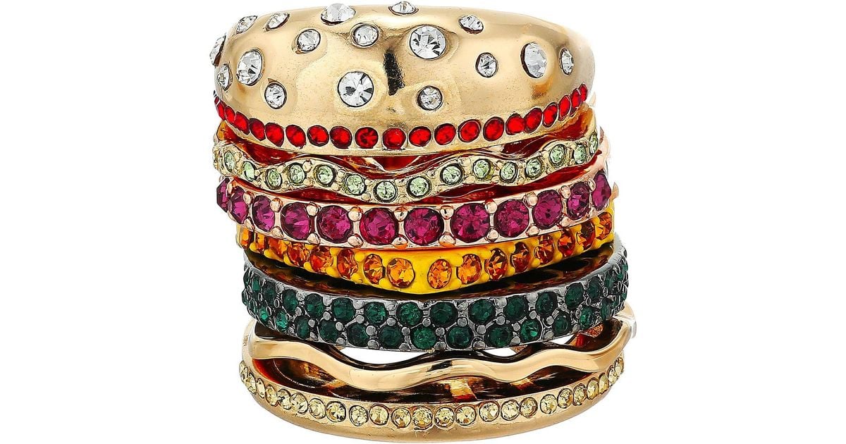 Betsey Johnson Burger Stacked Ring | Lyst