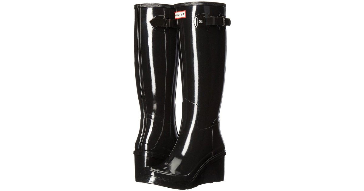 hunter original refined wedge rain boot