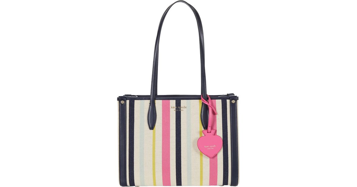 market woven stripe medium tote