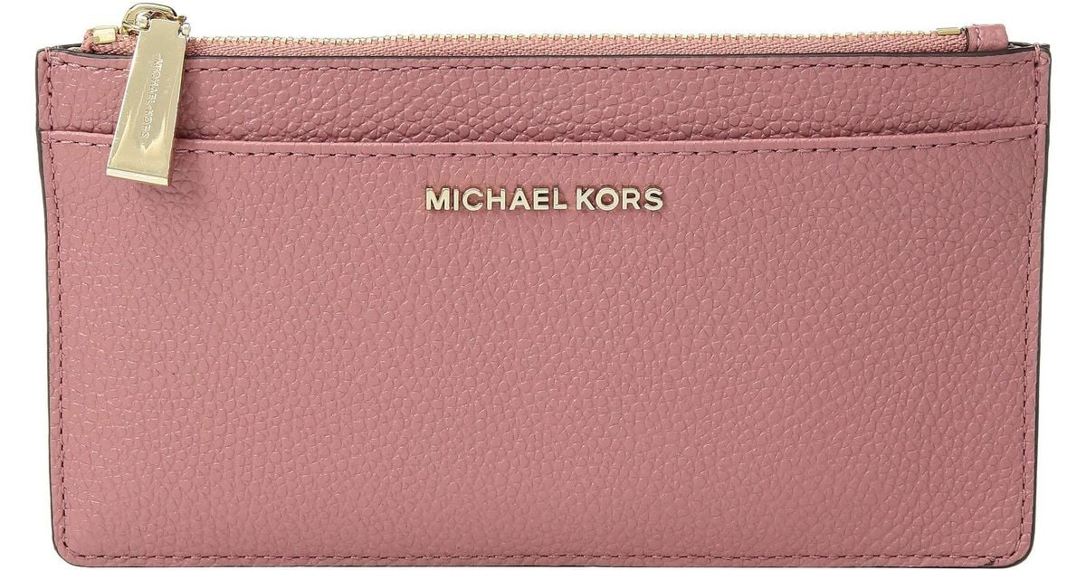 Michael Kors Pink Small Pebbled Leather Card Case