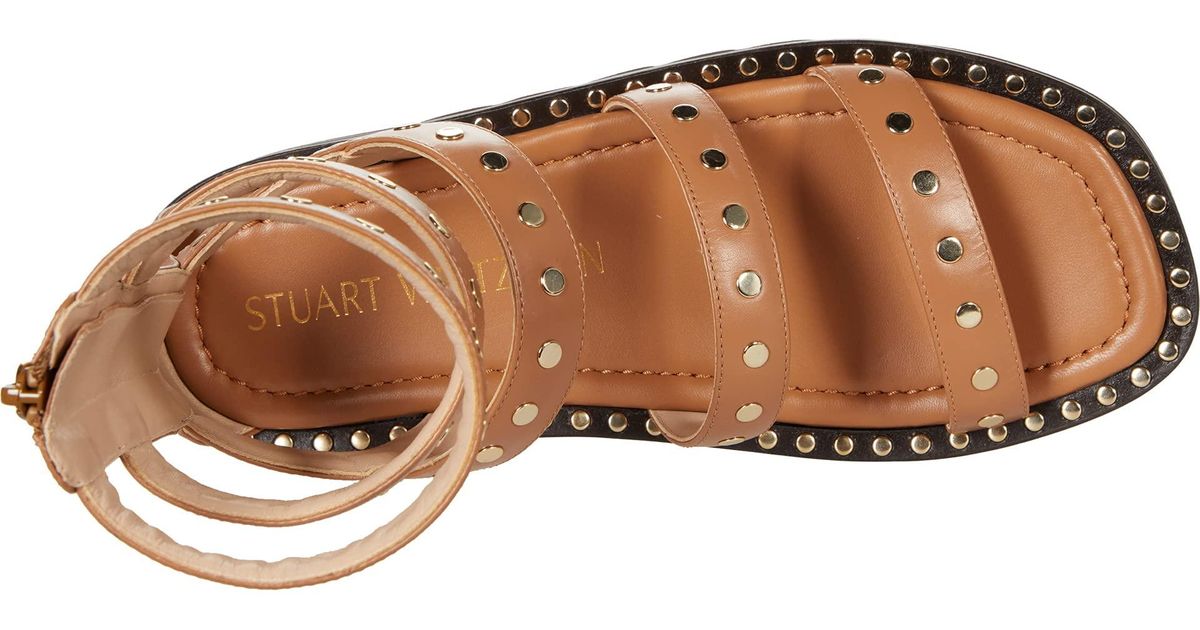 stuart weitzman gala lift studded leather gladiator sandals