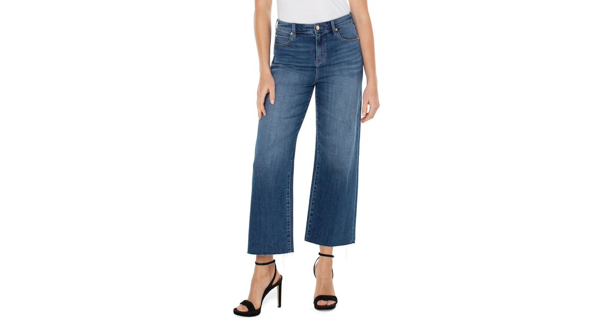 Liverpool Jeans Company Stride High-rise Crop With Wide Cut Hem In ...