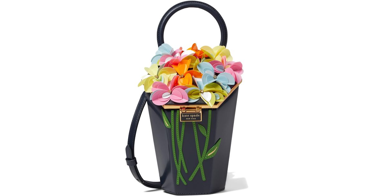 Kate Spade In Bloom Bouquet Embellished Spazzolato 3d Vase Tophandle