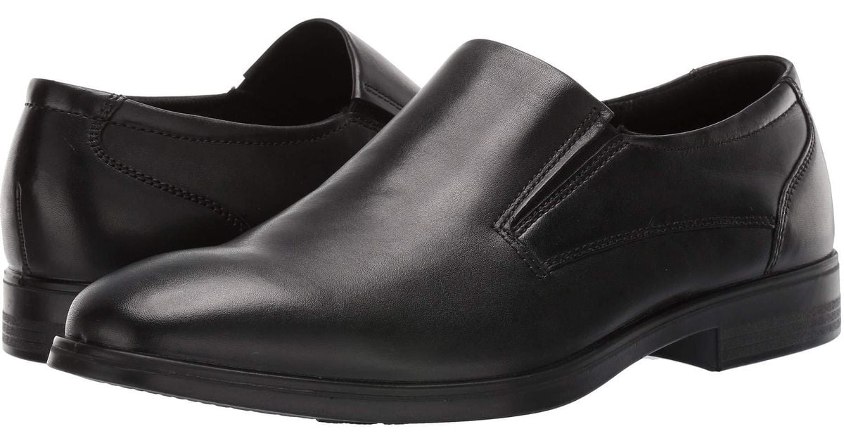 Ecco Melbourne Plain Toe Slip On Shoe in Black for Men | Lyst