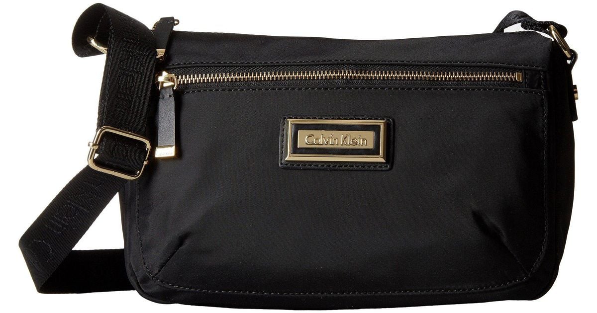 Lyst Calvin Klein Belfast Nylon Crossbody Black Silver Cross Lyst Calvin Klein Belfast Nylon Crossbody Black Silver Cross Body Handbags In