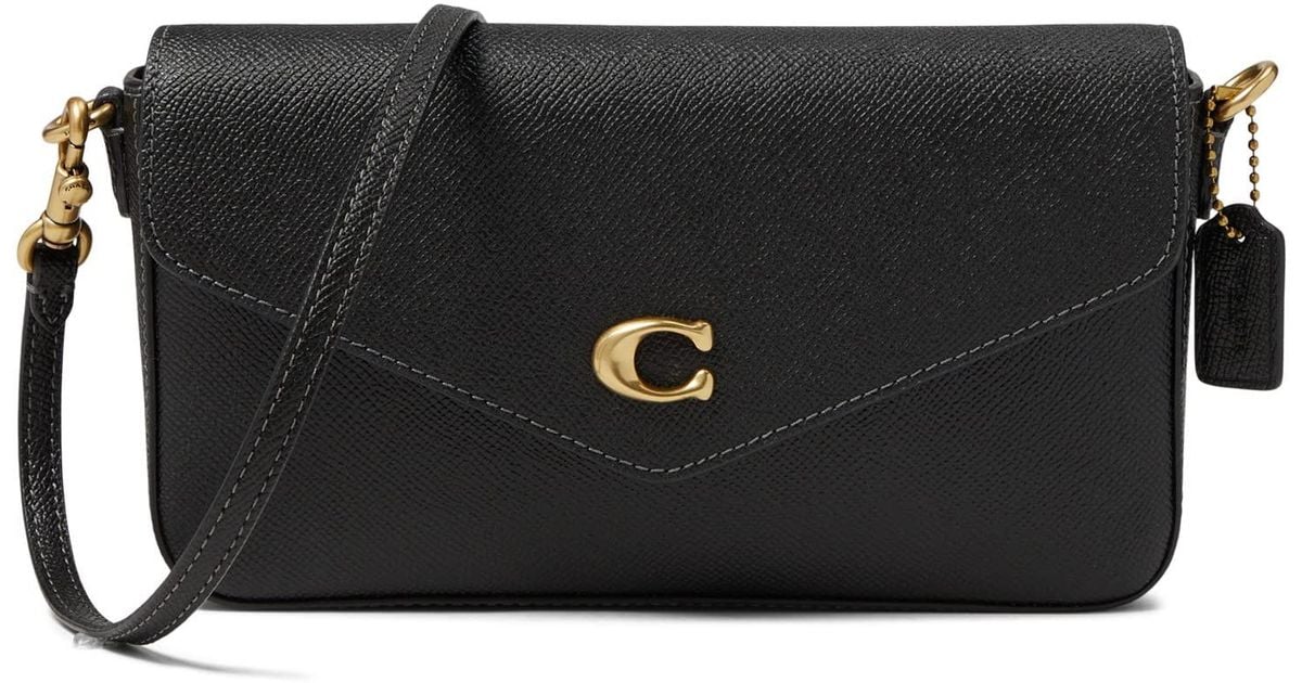 COACH Cross Grain Leather Wyn Crossbody in Black Lyst