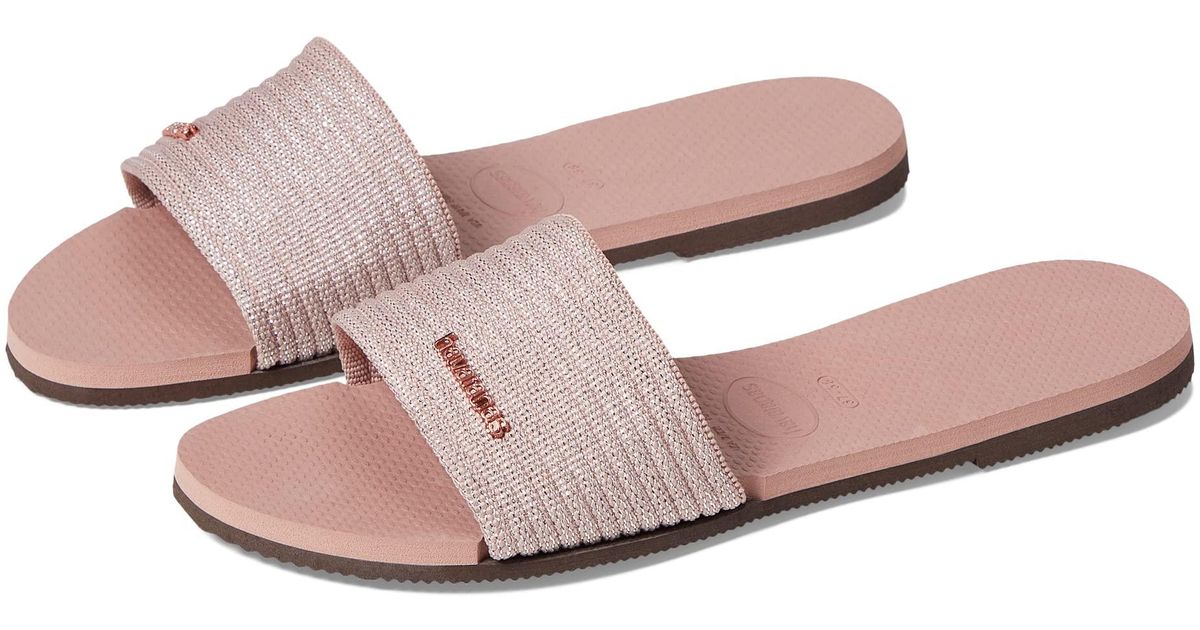 Havaianas You Malta Metallic Flip Flop Sandal in Pink | Lyst