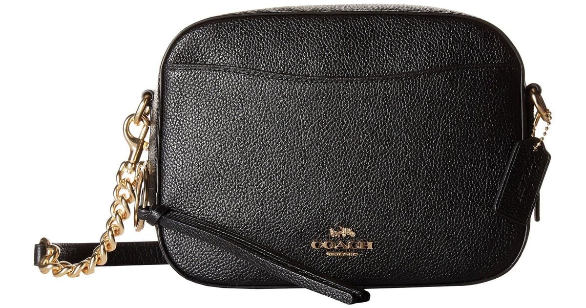 coach black camera bag