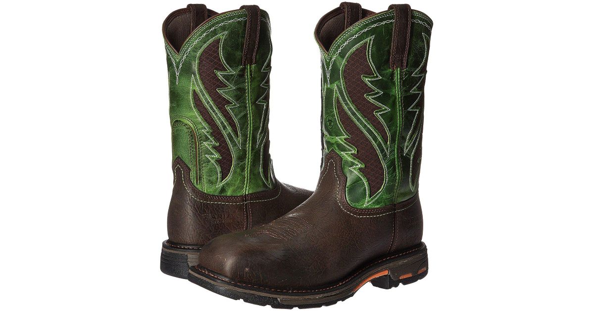 ariat work boots green