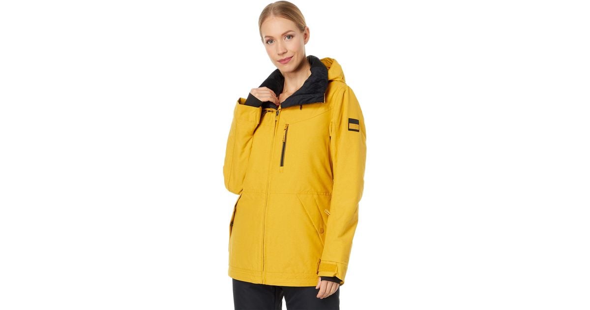 Roxy Presence Parka Jacket in Yellow Lyst