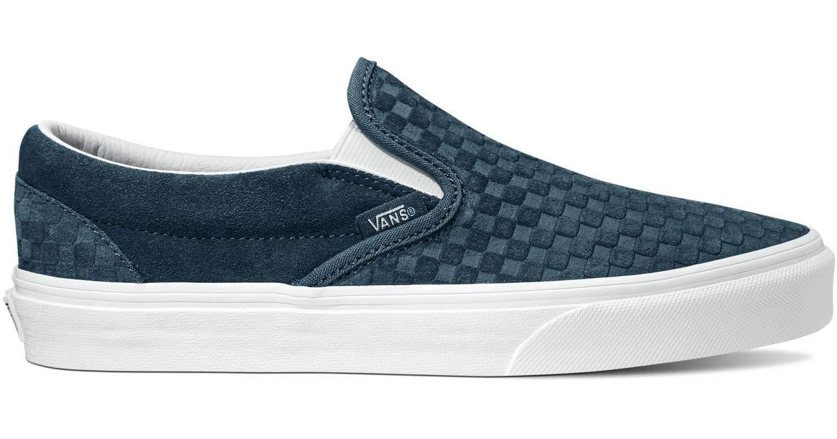 vans classic slip on navy blue
