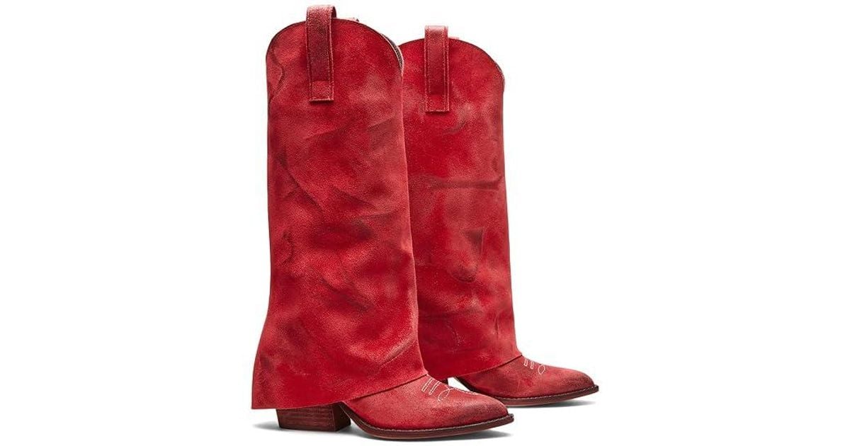 Steve madden red suede boots sale
