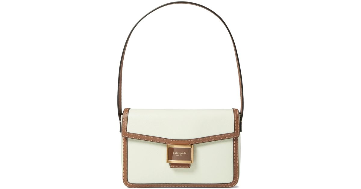 Kate Spade Katy Colorblocked Textured Leather Medium Shoulder Bag in Metallic Lyst