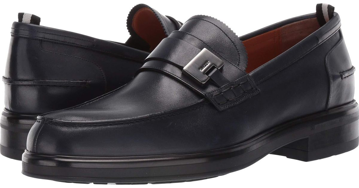 bally moe leather loafers