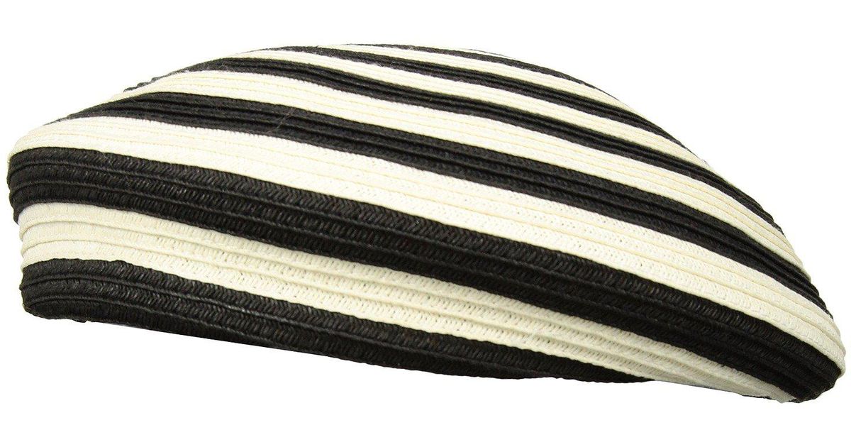 Brixton Audrey Straw Beret (black/white 