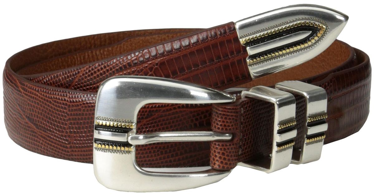 Johnston & Murphy Lizard-grain Ranger Belt in Brown | Lyst
