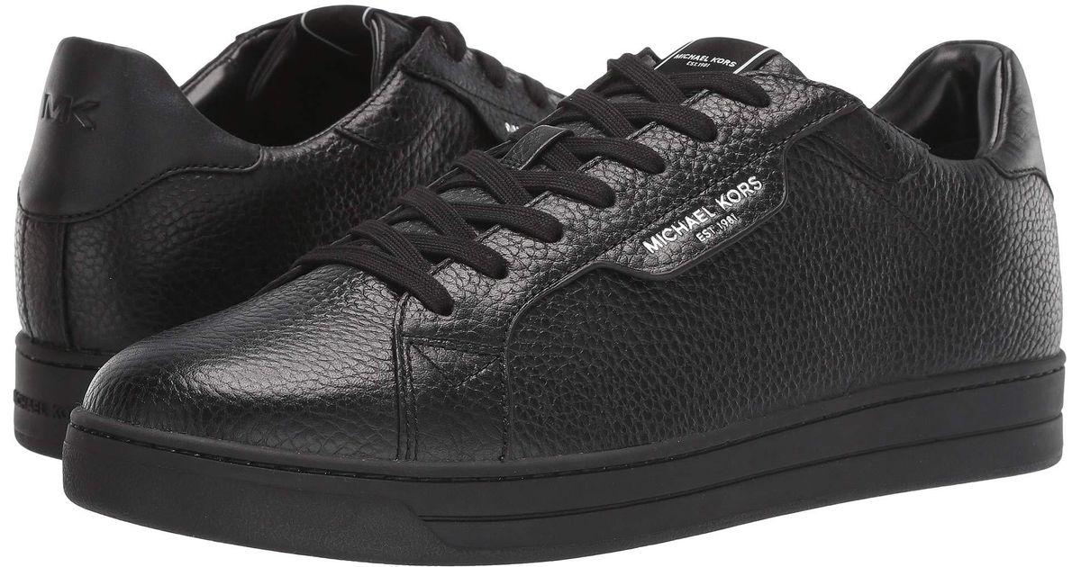Michael Kors Keating Logo And Leather Sneaker in Black - Lyst