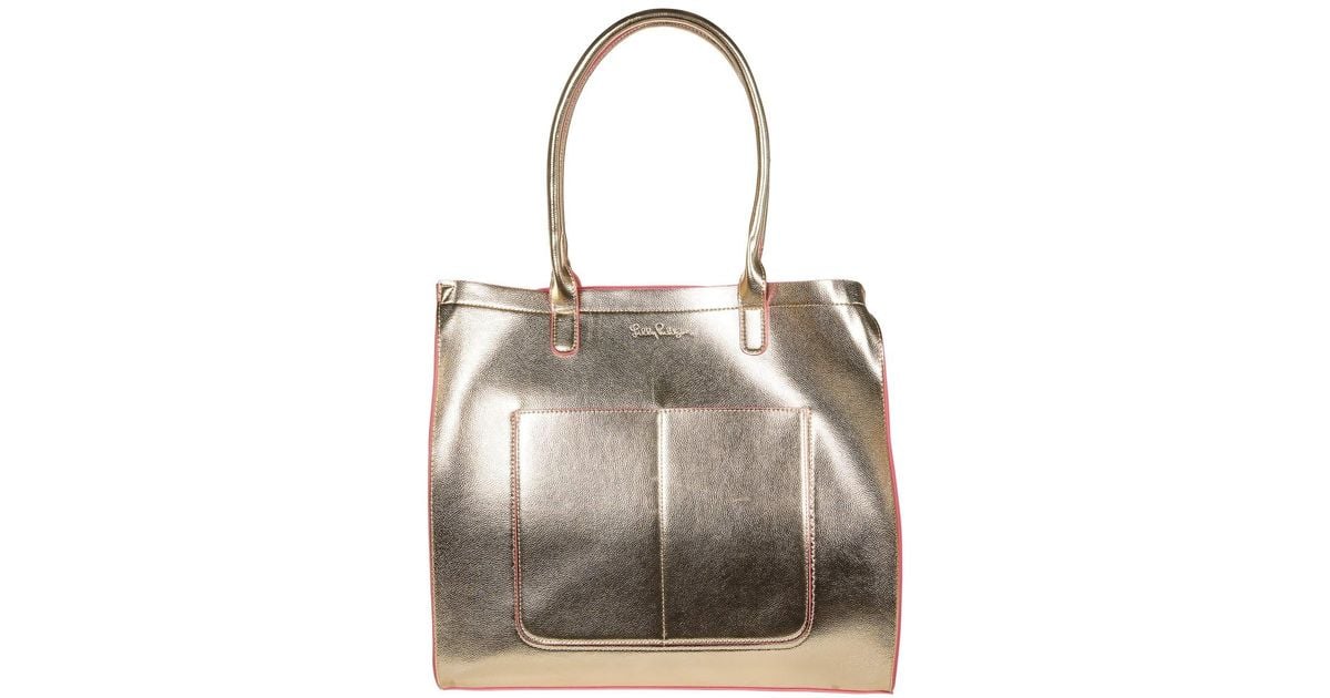 Lilly pulitzer deals gold tote
