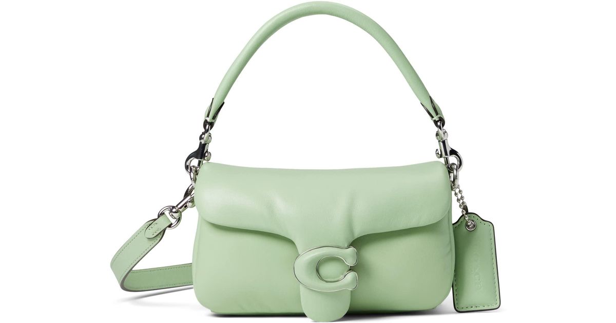 COACH Leather Covered C Closure Pillow Tabby Shoulder Bag 18 in Green ...