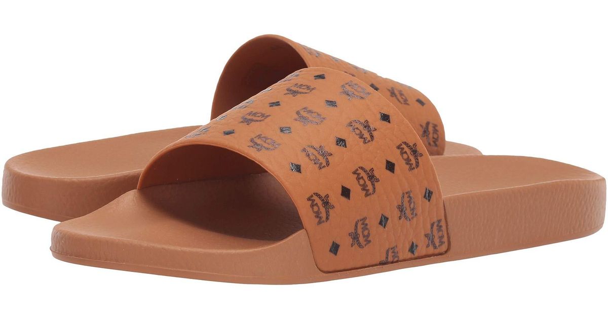 mcm tan slides