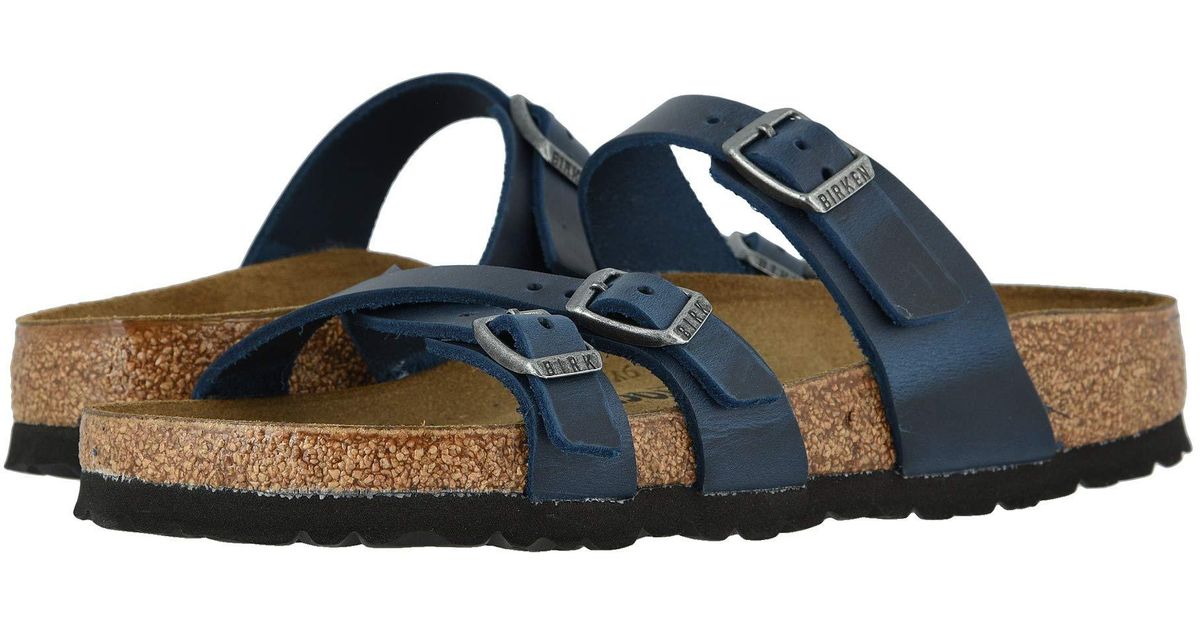 Birkenstock Franca Oiled Leather in Blue | Lyst