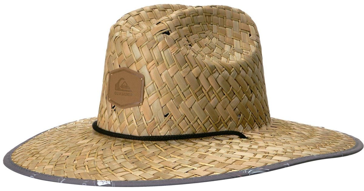 Quiksilver Leather Outsider Straw Lifeguard Hat (tarmac Variable 