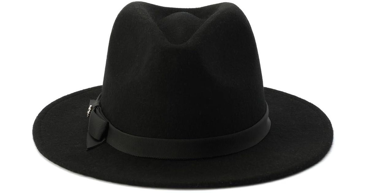Kate Spade Grosgrain Bow Felt Fedora in Black Lyst