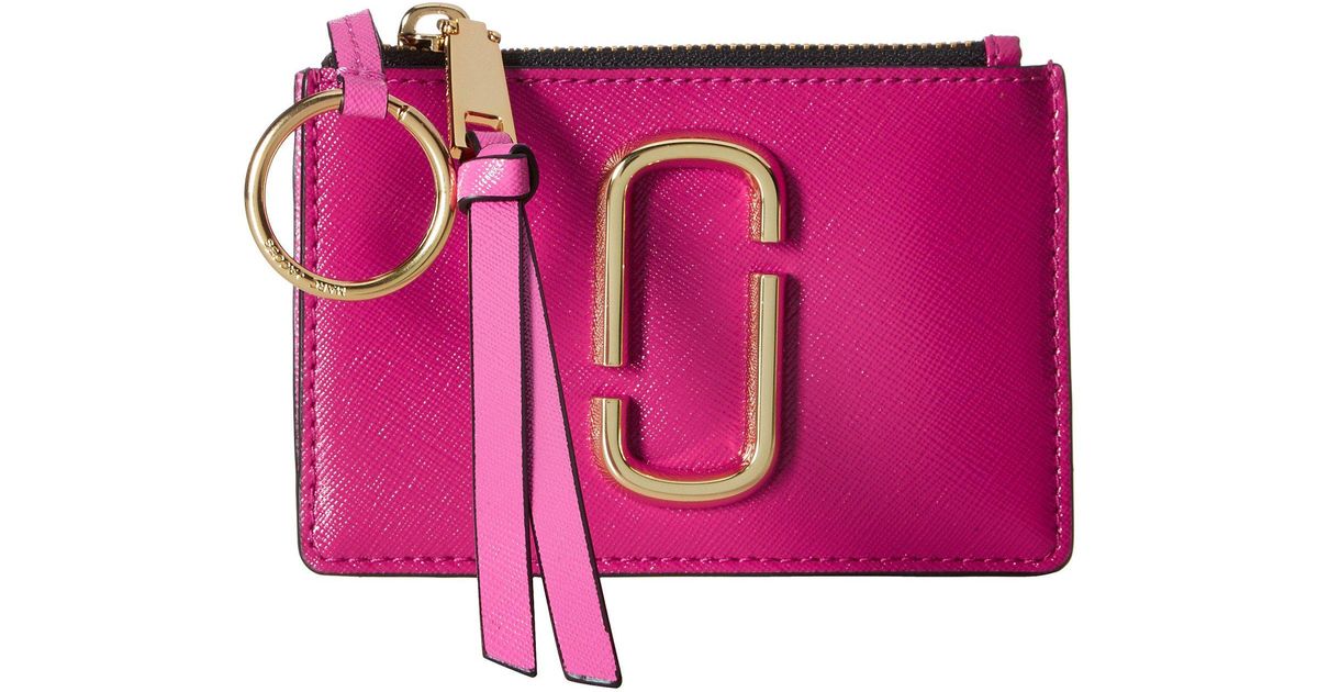Marc Jacobs Snapshot Top Zip Multi Wallet in Pink | Lyst
