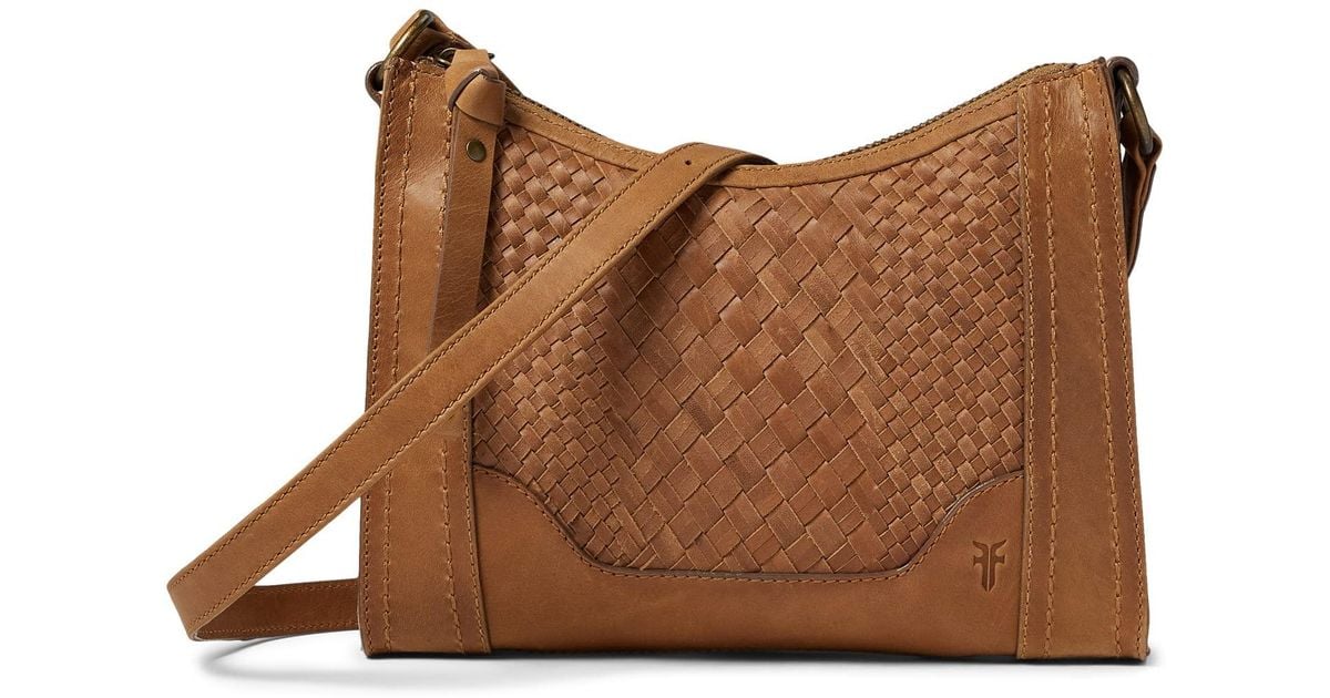 Frye Leather Melissa Basket Woven Zip Crossbody in Bronze (Brown) Lyst