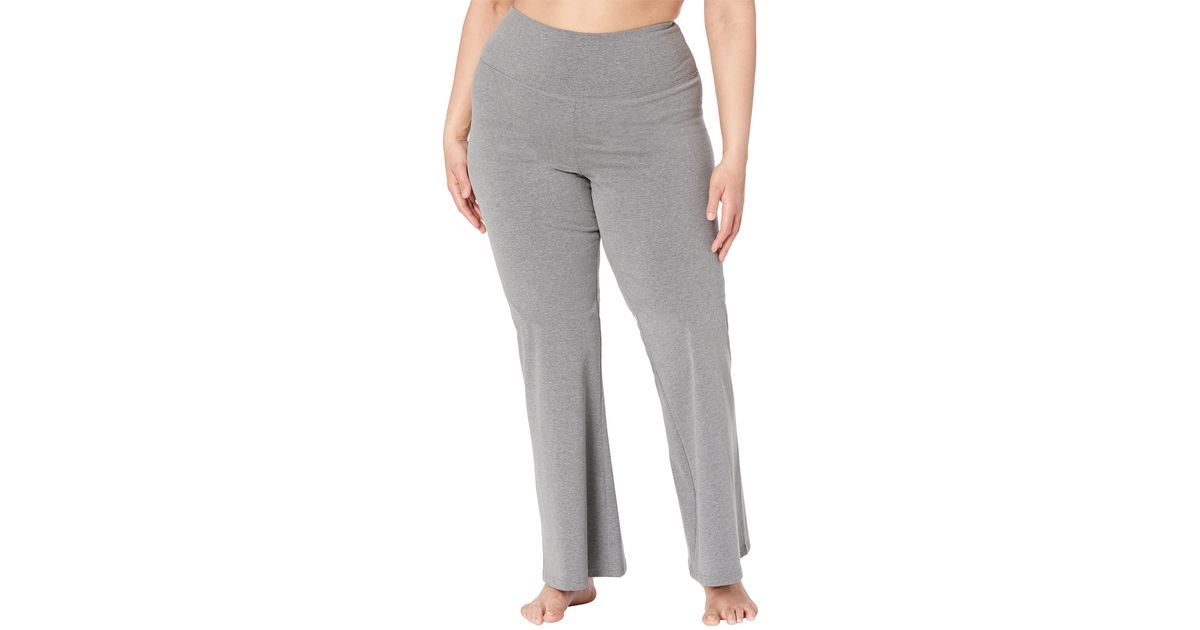 Jockey Plus Size Cotton Stretch Yoga Flare Pants in Gray Lyst