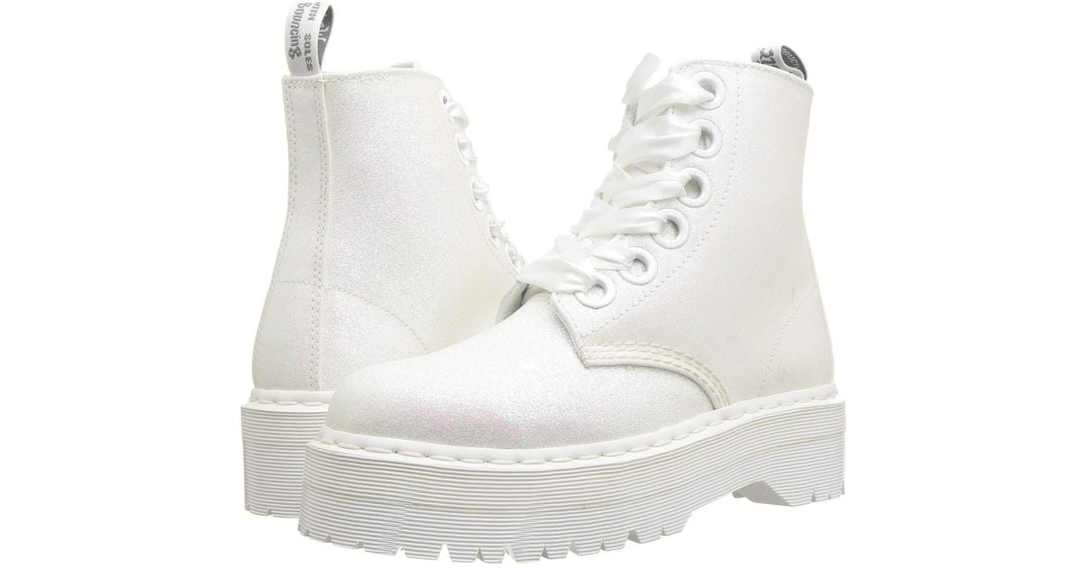 White Molly Glitter Dr Martens Online Sale, UP TO 69% OFF