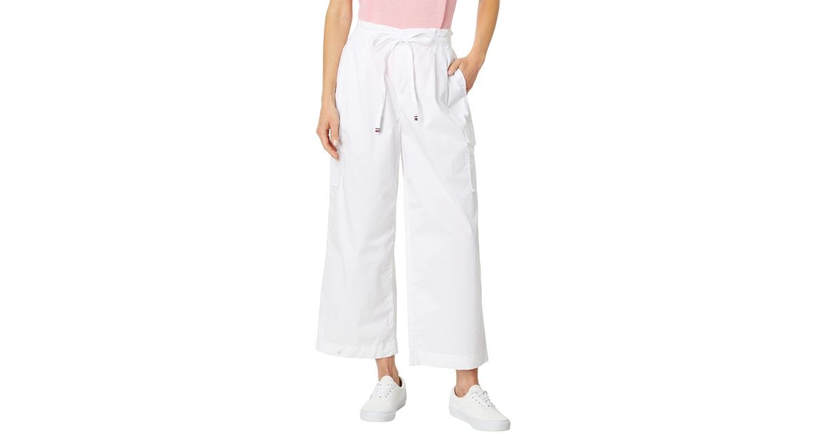 Tommy Hilfiger Pleated Cargo Pants in White | Lyst