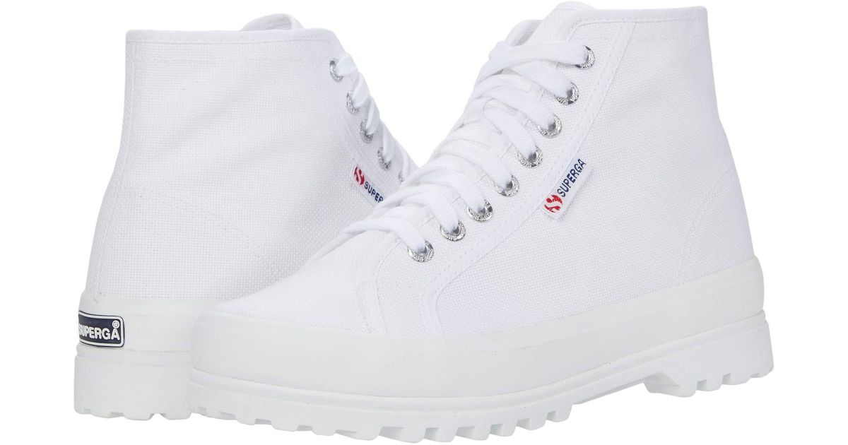 white canvas shoes superga