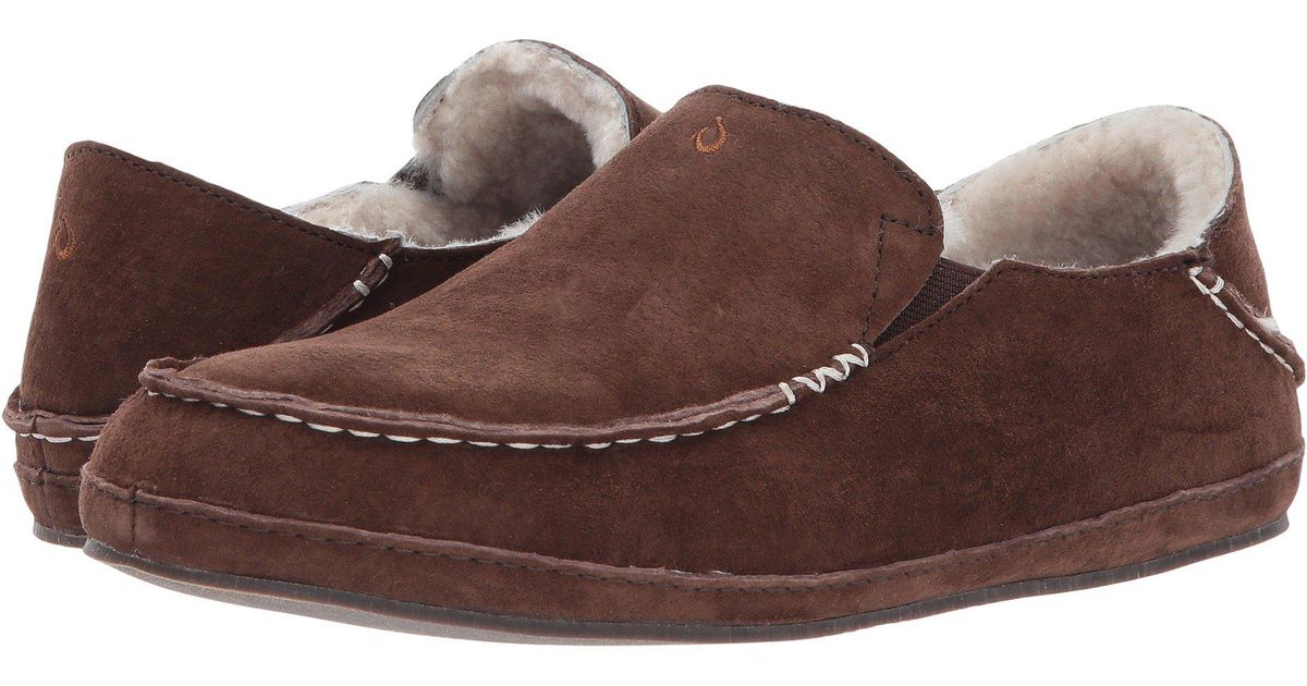 Olukai Leather Nohea Slipper (pale Grey) Women's Slippers in Brown - Lyst
