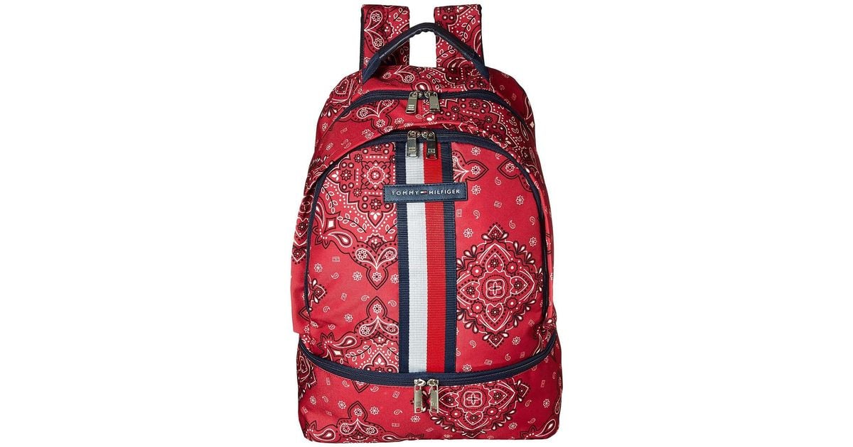 red bandana tommy hilfiger backpack