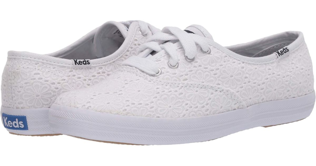 Keds Cotton Champion Daisy Eyelet Lowtop sneakers in White Lyst