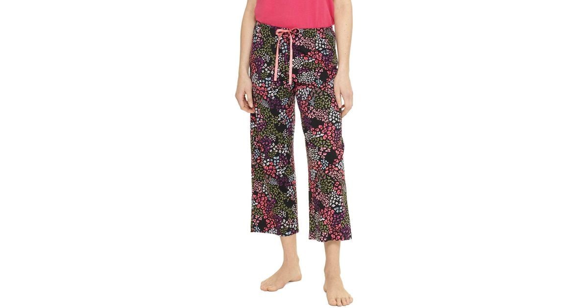 Hue Plus Size Fruity Floral Capri Pj Pants In Red Lyst