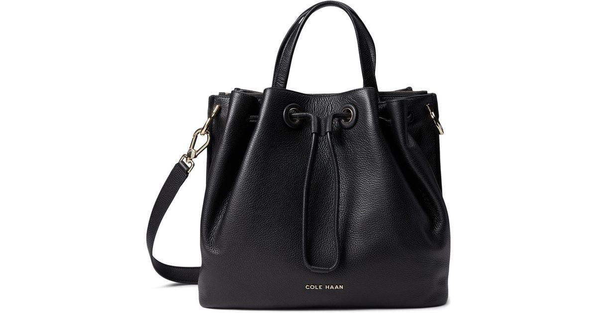 Cole Haan Leather Grand Ambition Bucket Bag in Black | Lyst
