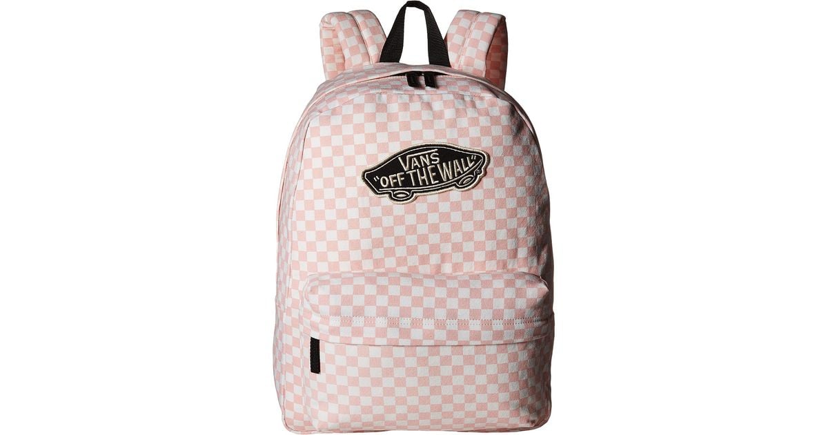 vans backpack checkered pink