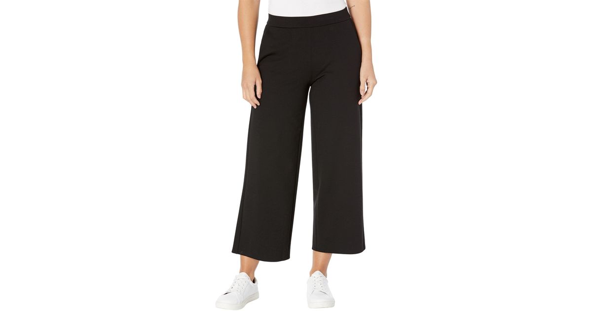 Eileen Fisher Synthetic Petite Wide Ankle Pants in Black | Lyst