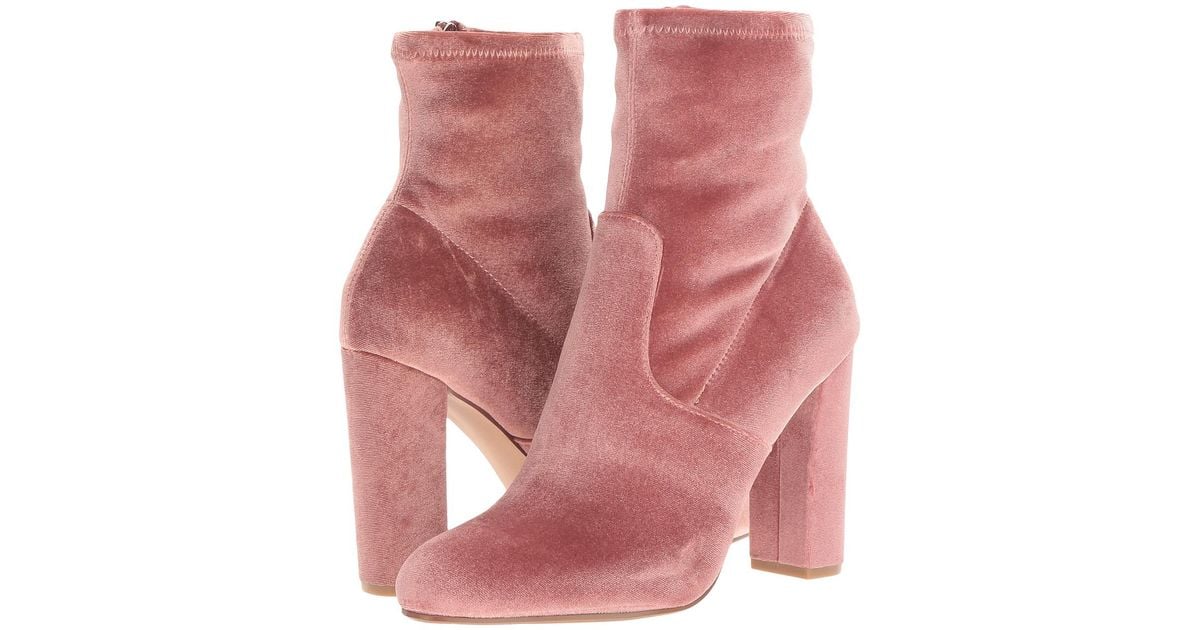 blush velvet booties