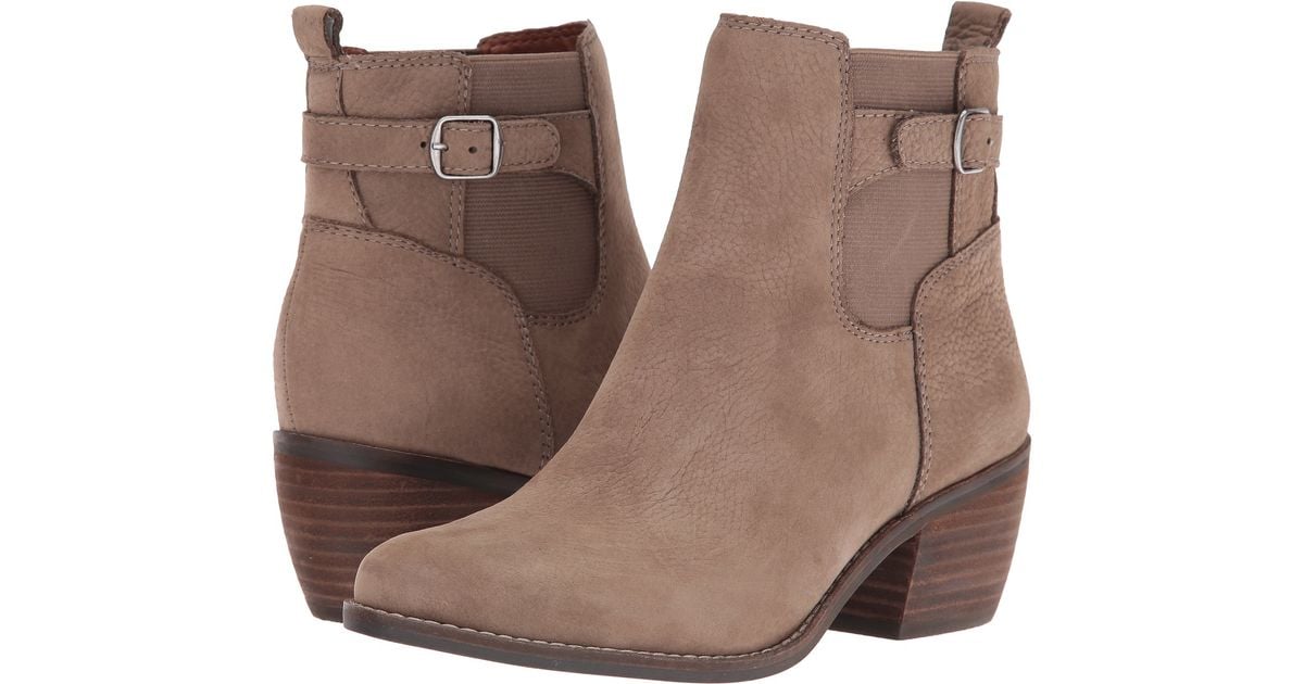 lucky brand bashina nubuck leather block heel booties