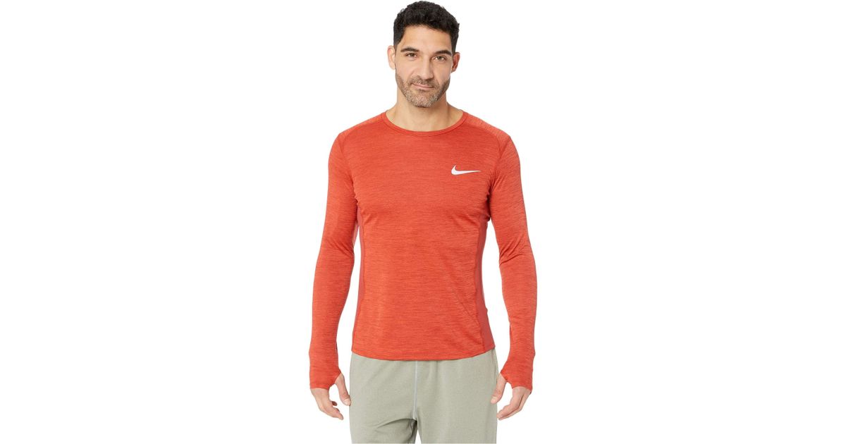 red long sleeve running shirt