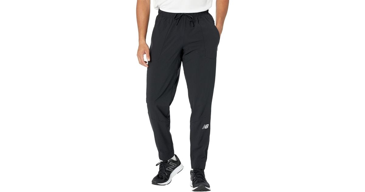 New Balance Impact Run Woven Pants in Black for Men Lyst