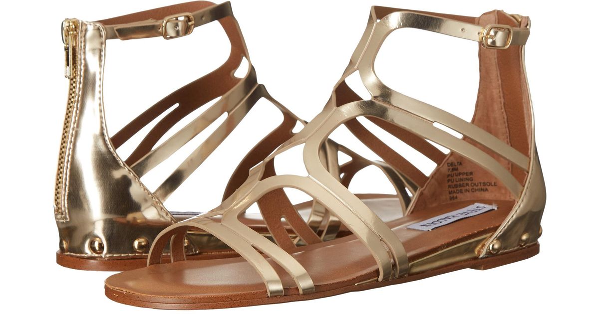 Steve Madden Leather Delta Gladiator Sandal in Gold (Metallic) | Lyst