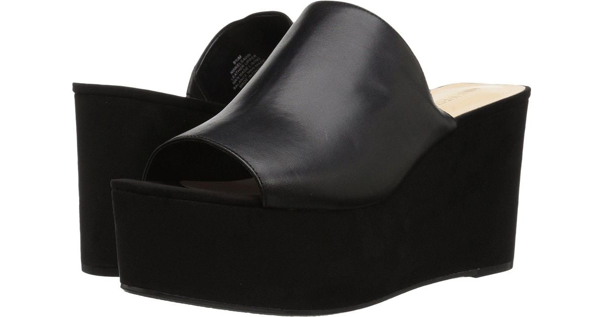 nine west black platform sandals