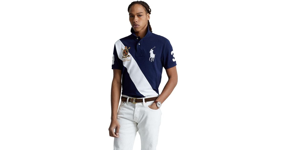 Polo Ralph Lauren Classic Fit Big Pony Polo Shirt in Blue for Men | Lyst