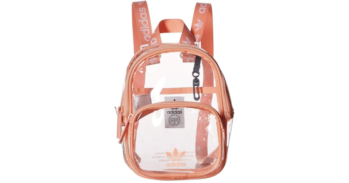 adidas clear backpack pink