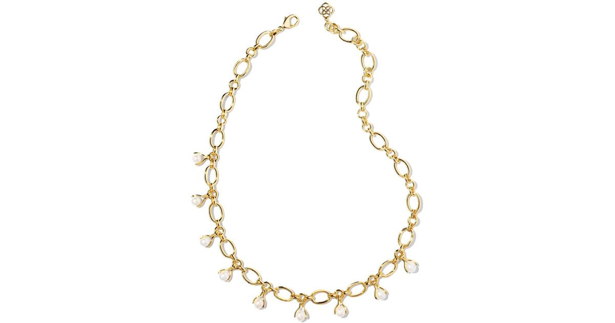 Kendra Scott Ashton Pearl Chain Necklace in Metallic Lyst