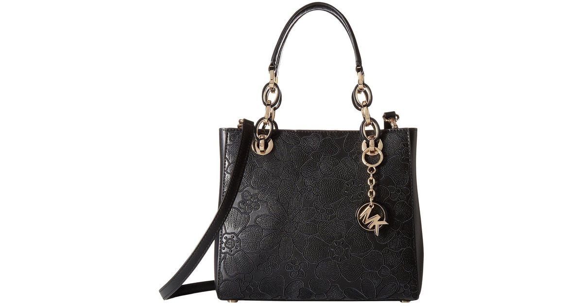 Lyst Michael Kors Cynthia Small Dressy Satchel Black Lyst Michael Kors Cynthia Small Dressy Satchel Black Handbags In